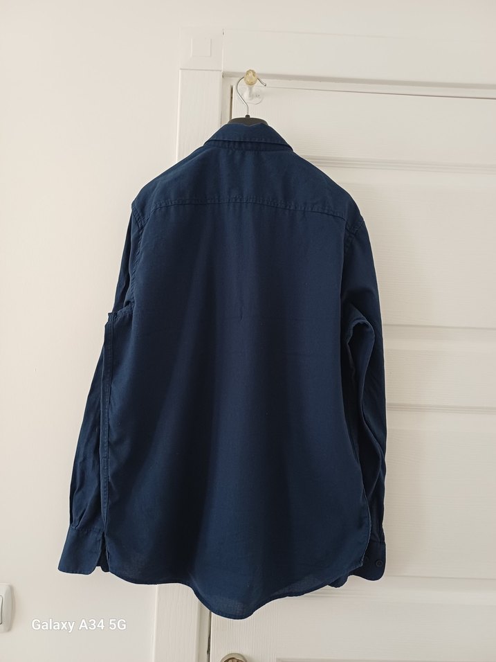 Erkek Lacivert Denim Gömlek - Görsel 4