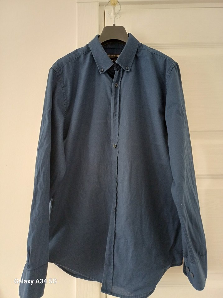 Erkek Lacivert Denim Gömlek - Görsel 2