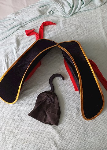 Siyah Korsan Şapkası ve Kanca Seti - Görsel 3