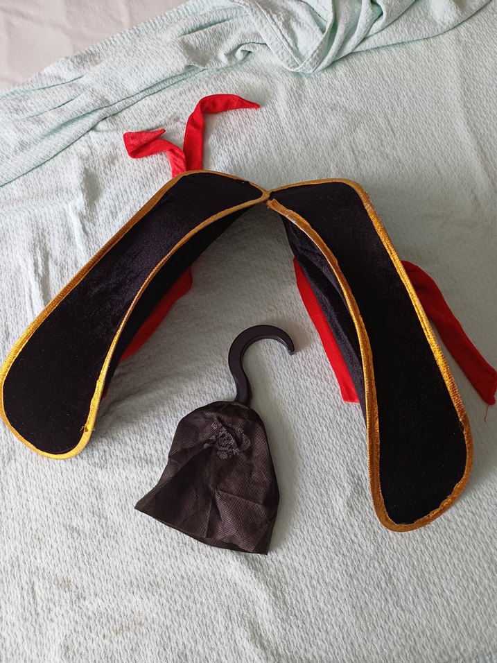 Siyah Korsan Şapkası ve Kanca Seti - Görsel 3