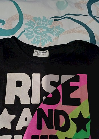 Renkli Baskılı Uzun Kollu Kız Tişörtü - Görsel 3