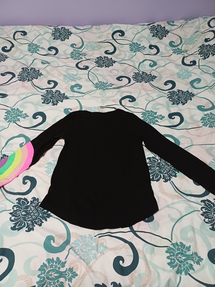 Renkli Baskılı Uzun Kollu Kız Tişörtü - Görsel 4