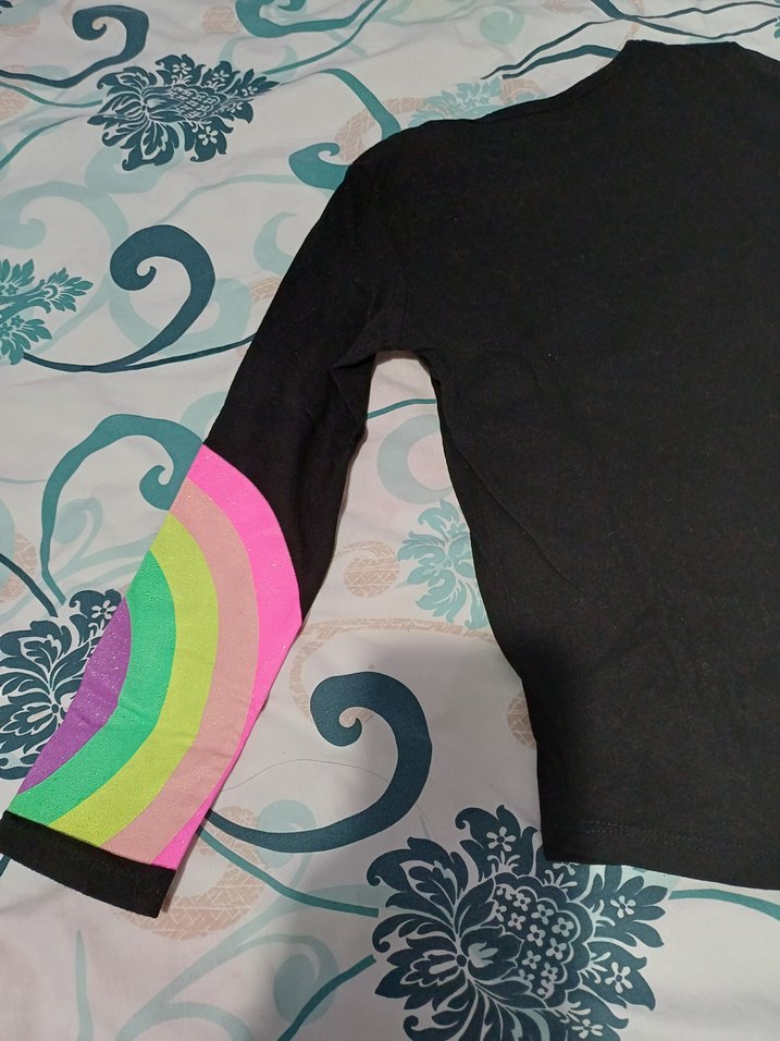 Renkli Baskılı Uzun Kollu Kız Tişörtü - Görsel 5