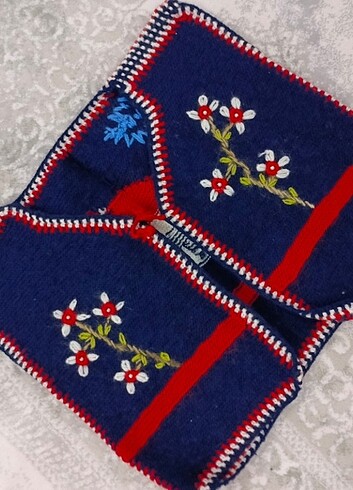 Desenli yelek el örgüsü yelek çocuk yelek