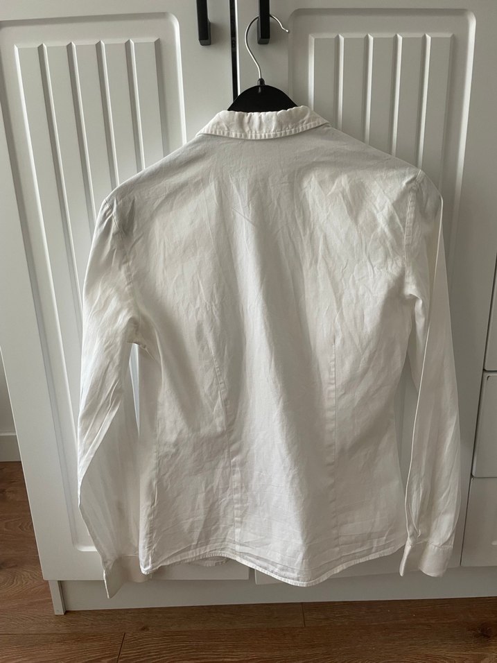 Düğmeli Beyaz Keten Gömlek - Görsel 2