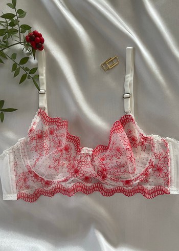 Nakışlı Beyaz Bohem Midi Sütyen - Görsel 6