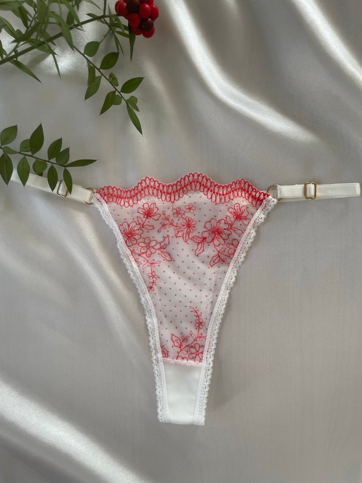 Nakışlı Beyaz Bohem Midi Sütyen - Görsel 4