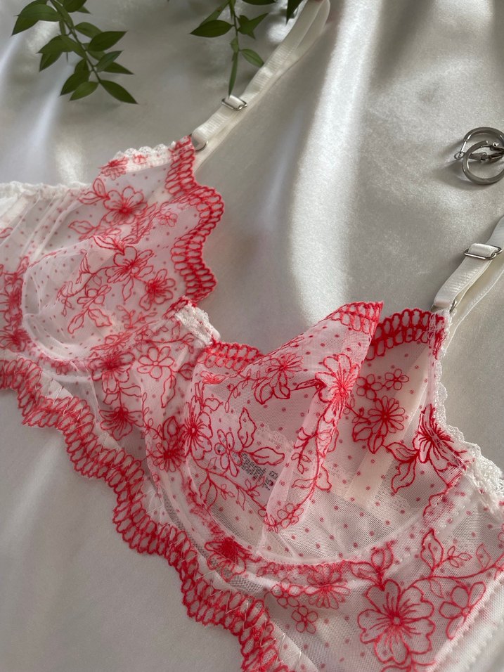 Nakışlı Beyaz Bohem Midi Sütyen - Görsel 3