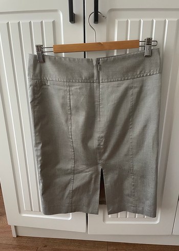 Gri Midi Hamile Keten Etek - Görsel 2