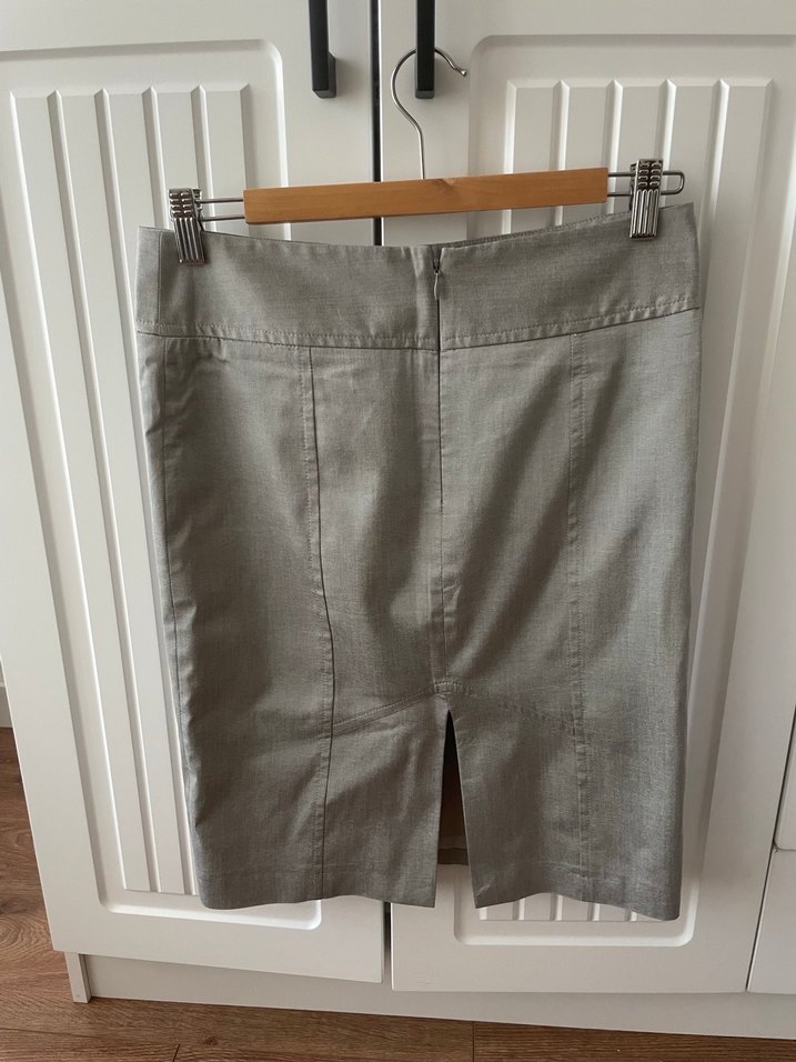 Gri Midi Hamile Keten Etek - Görsel 2