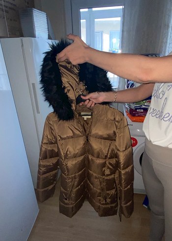 Koton Kahverengi Kürklü Kadın Kış Montu - Görsel 2