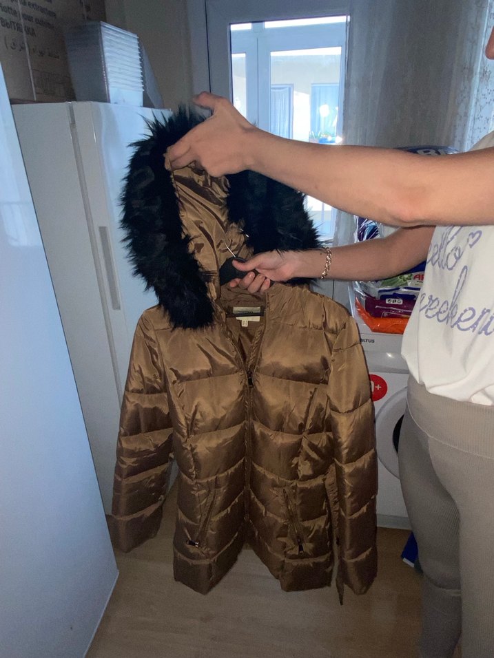 Koton Kahverengi Kürklü Kadın Kış Montu - Görsel 2