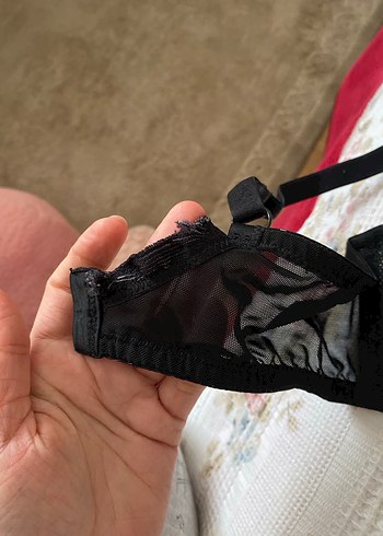 Penti Siyah Yılan Derisi Desenli Goth Sütyen - Görsel 3