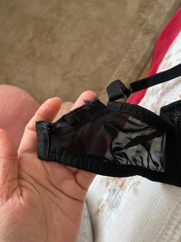 Penti Siyah Yılan Derisi Desenli Goth Sütyen - Görsel 3