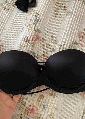 Siyah Goth Straplez Sütyen - Görsel 4