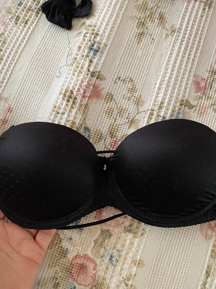 Siyah Goth Straplez Sütyen - Görsel 4