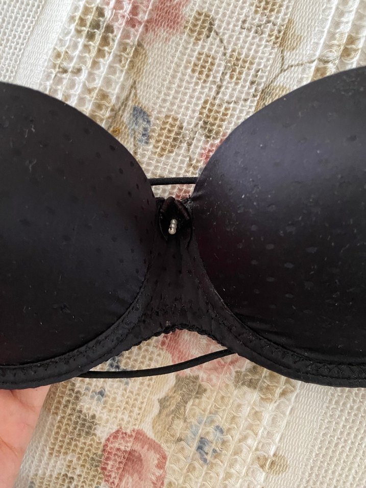 Siyah Goth Straplez Sütyen - Görsel 3