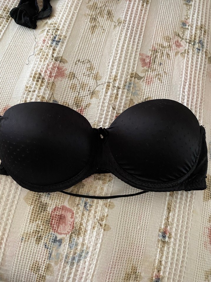 Siyah Goth Straplez Sütyen - Görsel 2