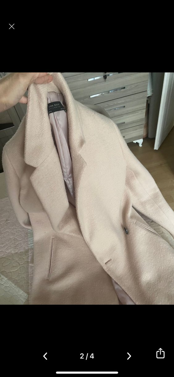 Zara Pudra Renk kaban - Görsel 4