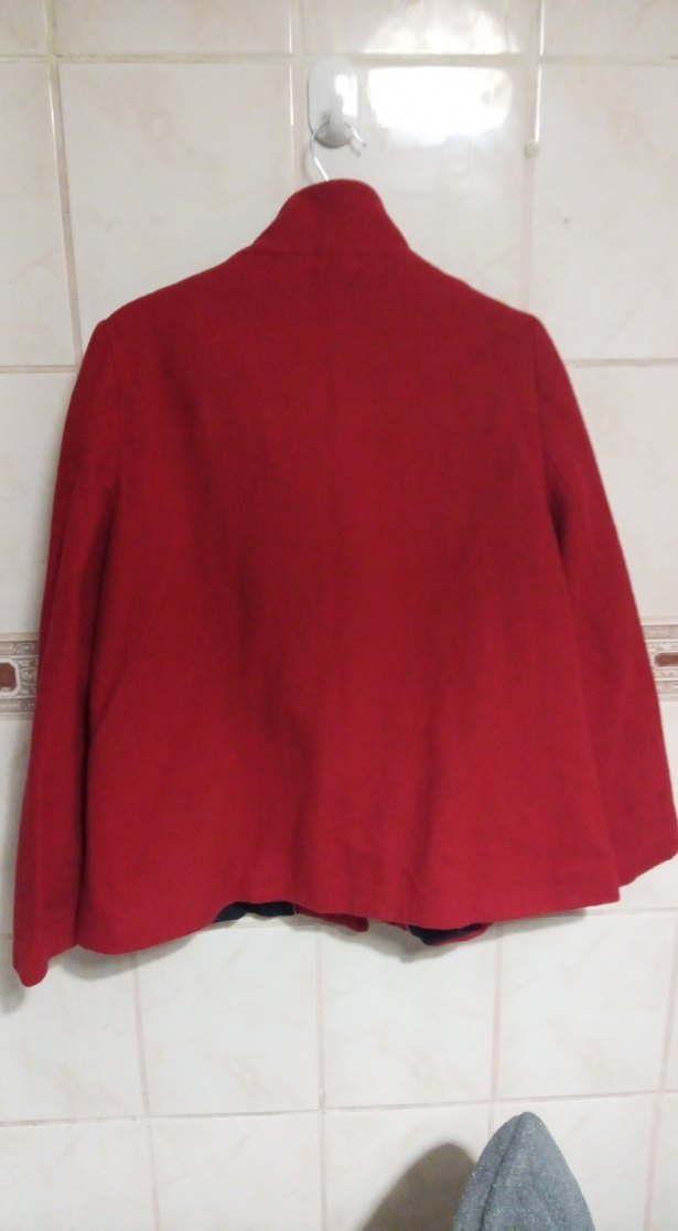 Bordo Fermuarlı Kadın kaban - Görsel 3