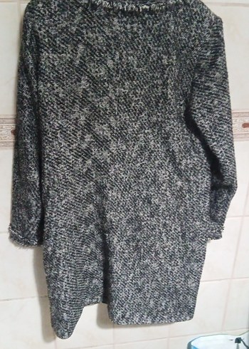 Gri Uzun Kadın Kaban - Görsel 4