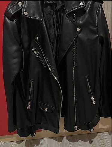 Pull and Bear Siyah deri ceket