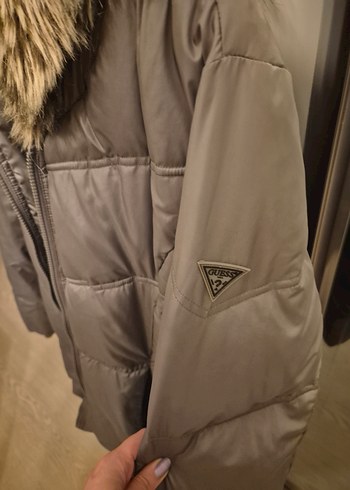 Gri Kadın Kışlık Kürklü Mont - Görsel 3