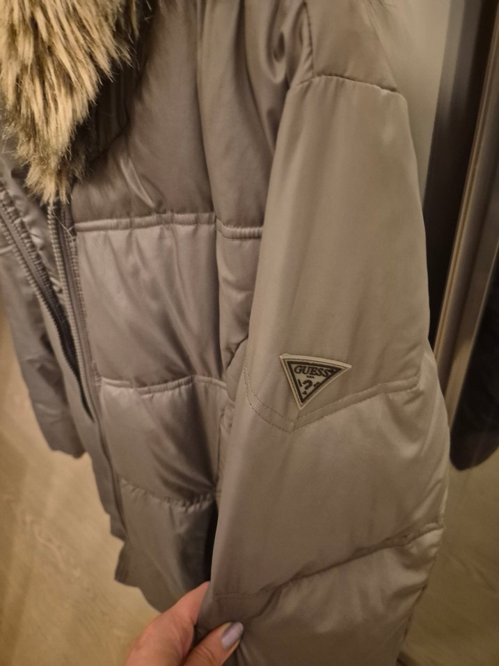 Gri Kadın Kışlık Kürklü Mont - Görsel 3