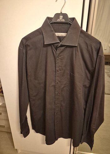 Gri Uzun Kollu Keten Erkek Gömlek - Görsel 4