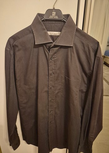 Gri Uzun Kollu Keten Erkek Gömlek - Görsel 2