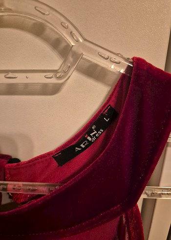 Bordo Straplez Midi Kadın Abiye Elbise - Görsel 6