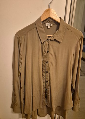 Bej Düğmeli Kadın Keten Gömlek - Görsel 3