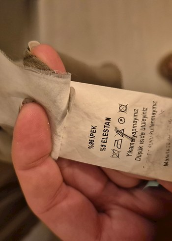 Bej Düğmeli Kadın Keten Gömlek - Görsel 4