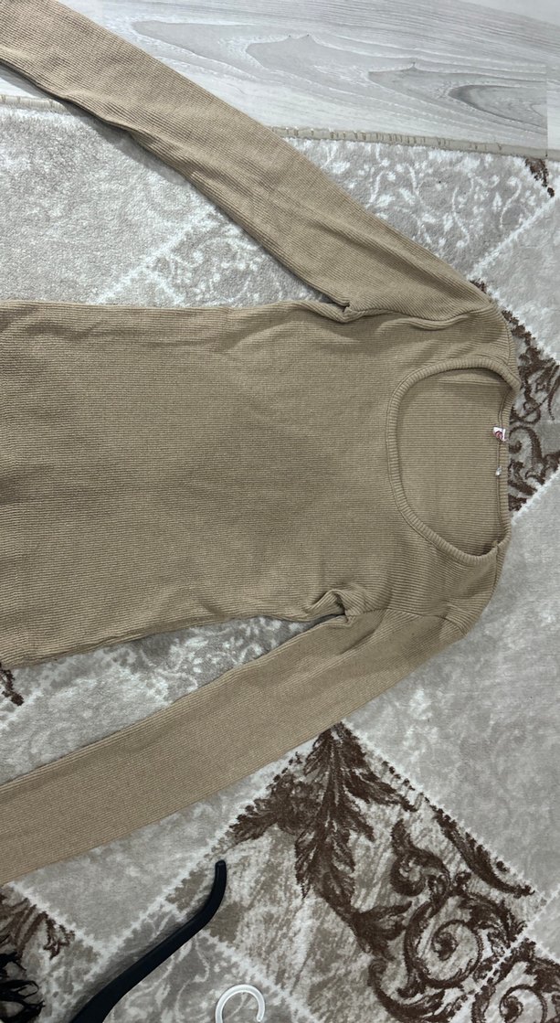 Uzun Kollu İnce Triko Kazak - Görsel 2