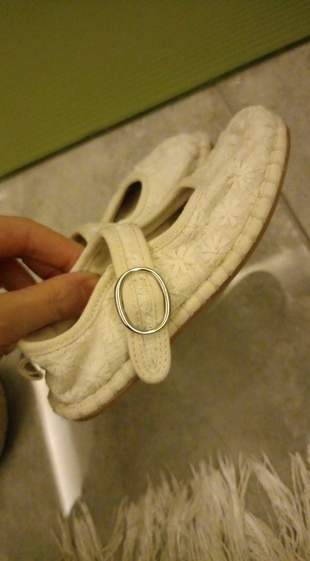 Kız Çocuk Beyaz Nakışlı Dantel Babet - Görsel 2