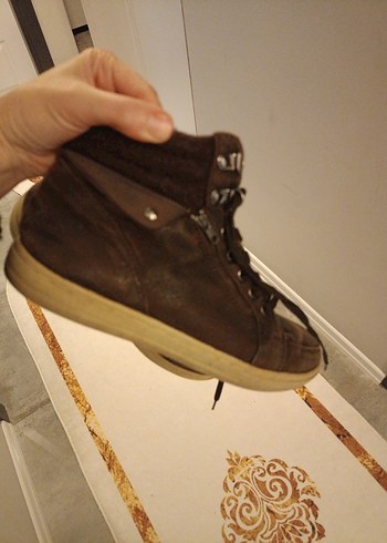 Erkek Kahverengi Sokak Tarzı Ayakkabı Bağcığı - Görsel 2