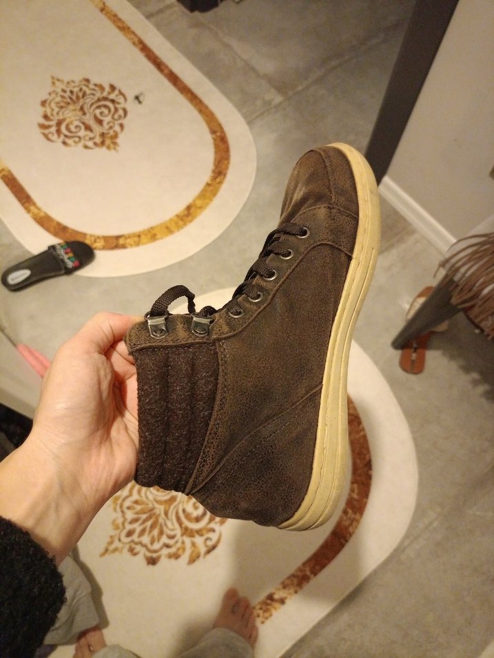 Erkek Kahverengi Sokak Tarzı Ayakkabı Bağcığı - Görsel 4