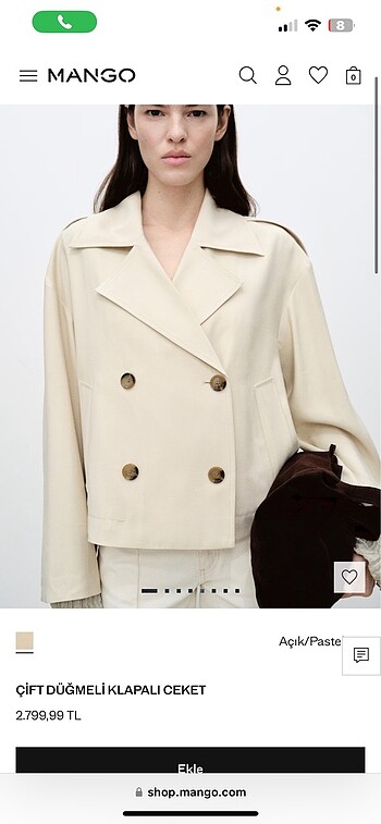 Mango trench ceket