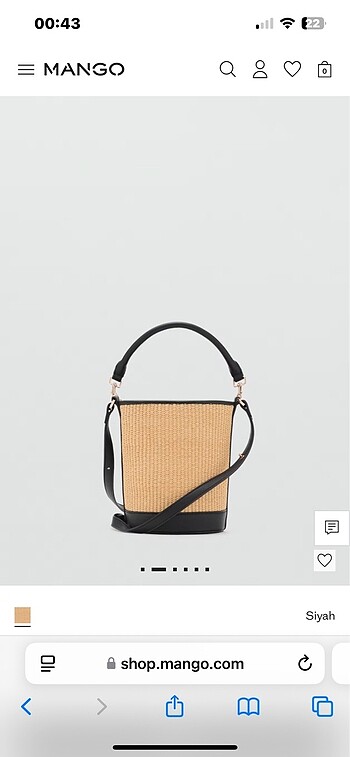 Mango hasır bucket çanta