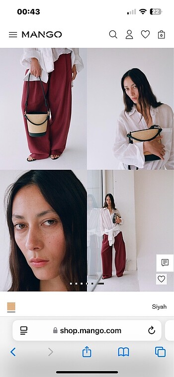 Beden Mango hasır bucket çanta