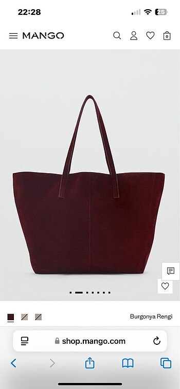 Mango süet shopper çanta