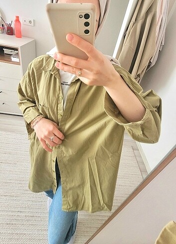 Koton Yağ yeşili gömlek - Görsel 2