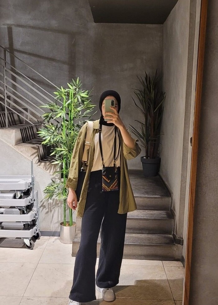 Koton Yağ yeşili gömlek - Görsel 3