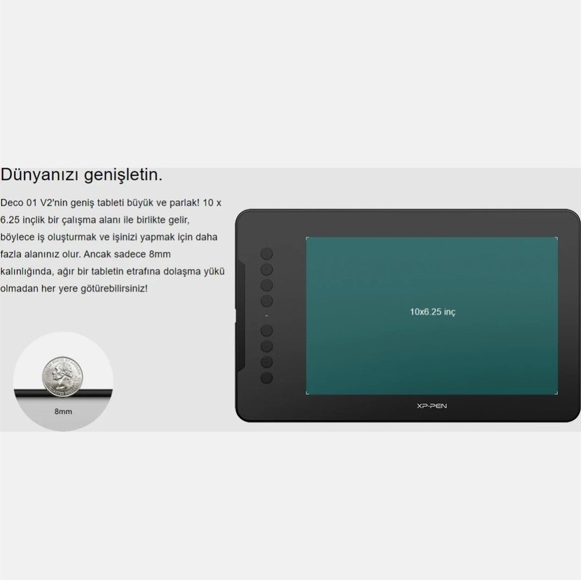 XP-Pen Deco 01 V3 Grafik Tablet Siyah - Görsel 3