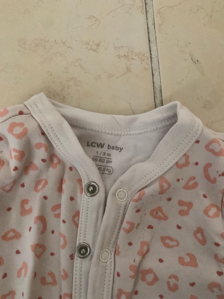 Düğmeli Bebek Kız Tulum Pastel Beyaz - Görsel 2