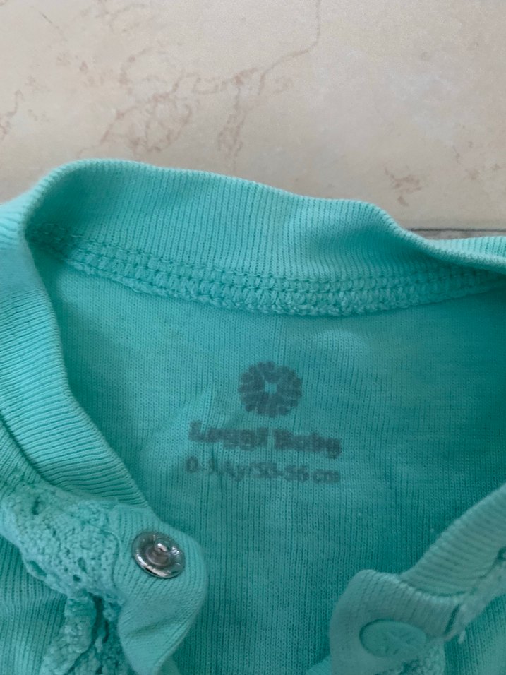 Düğmeli Turkuaz Bebek Hastane Tulumu - Görsel 2