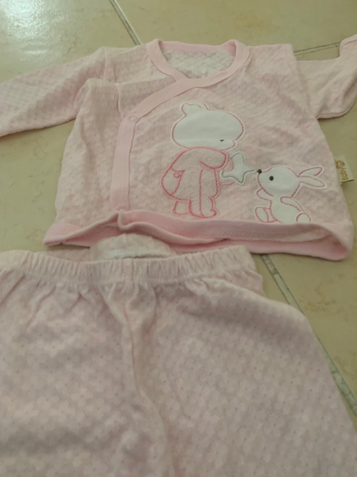 Pembe Nakışlı Bebek Kız Takımı - Görsel 2