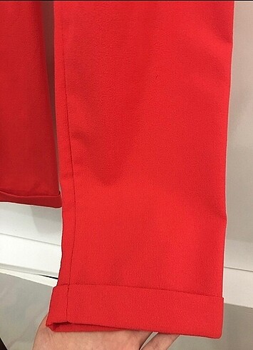 s Beden kırmızı Renk Kumaş boru paça pantolon