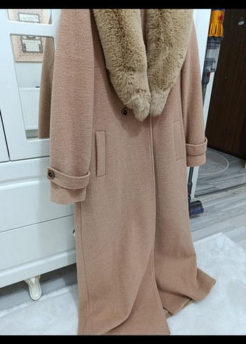 Nihan Kürklü Bej Uzun Kaban