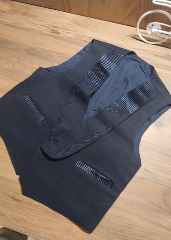 Düğmeli Siyah çocuk Yelek - Görsel 8